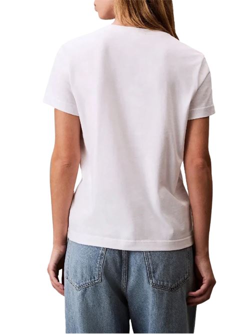 T-shirt bianca in cotone Calvin Klein Jeans | LV047B224GYAA